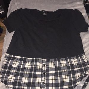 Black with Plaid Shirt